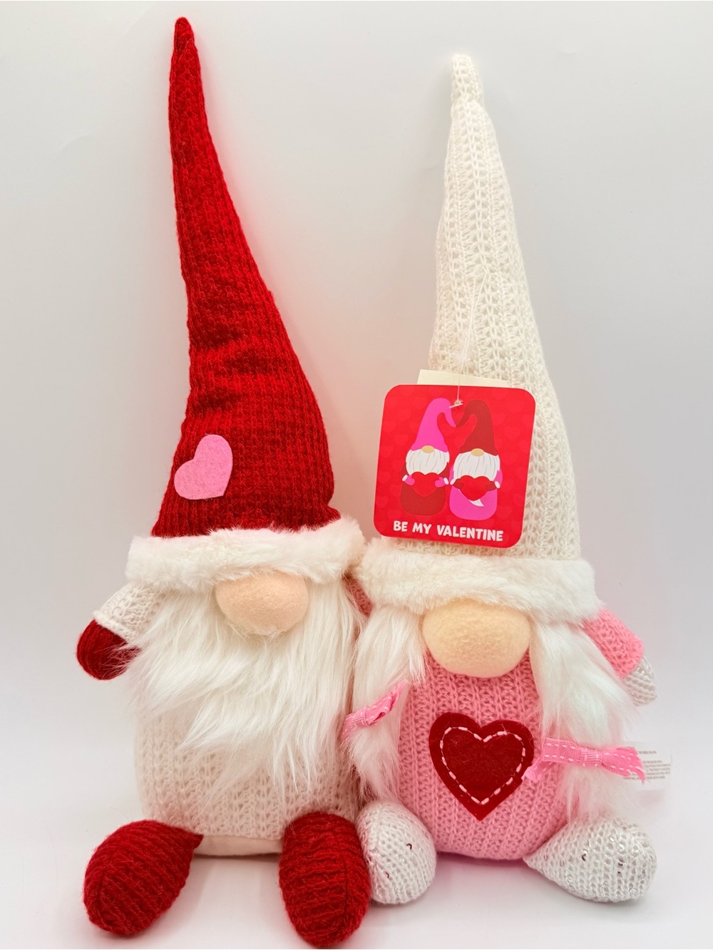 Gnomes Valentines or Christmas Plush Decoration Bean Bag Weighted Base 16”